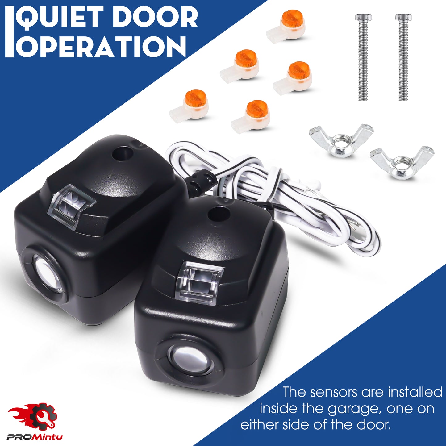 Upgraded 2X 820CB for Liftmaster Garage Door Sensor Replacement 41A5034, G801CB-P, 801CB, 041-0136 Chamberlain Garage Door Sensor, for Liftmaster Craftsman Garage Door Sensor, Safety Beam Eyes