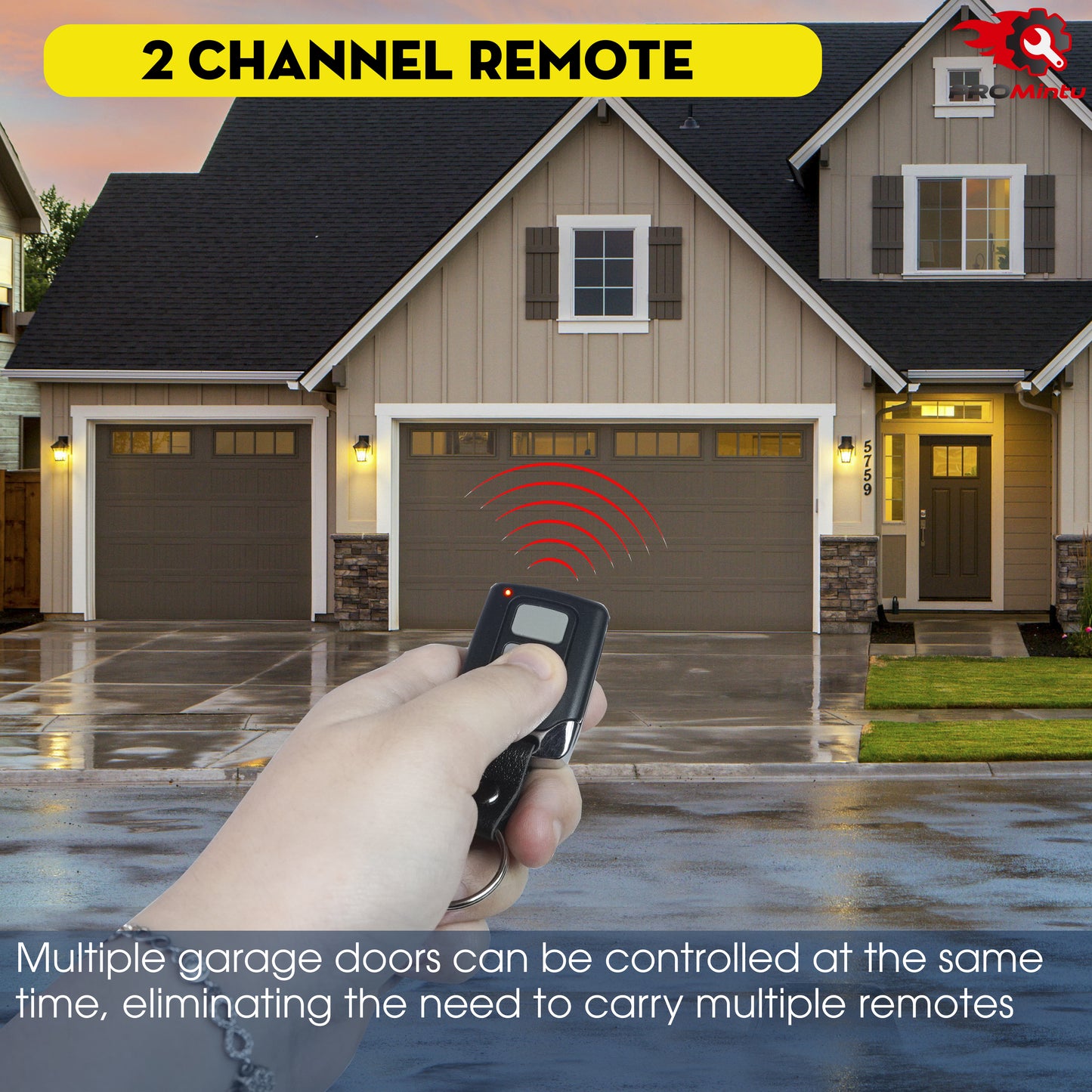 Garage Door Keypad with 2 Garage Door Opener Remote for Liftmaster Chamberlain Craftsman Garage Door Opener Remote Keypad, 877MAX 893LM 893Max 971LM 371LM Purple Yellow Red Orange Learn Button