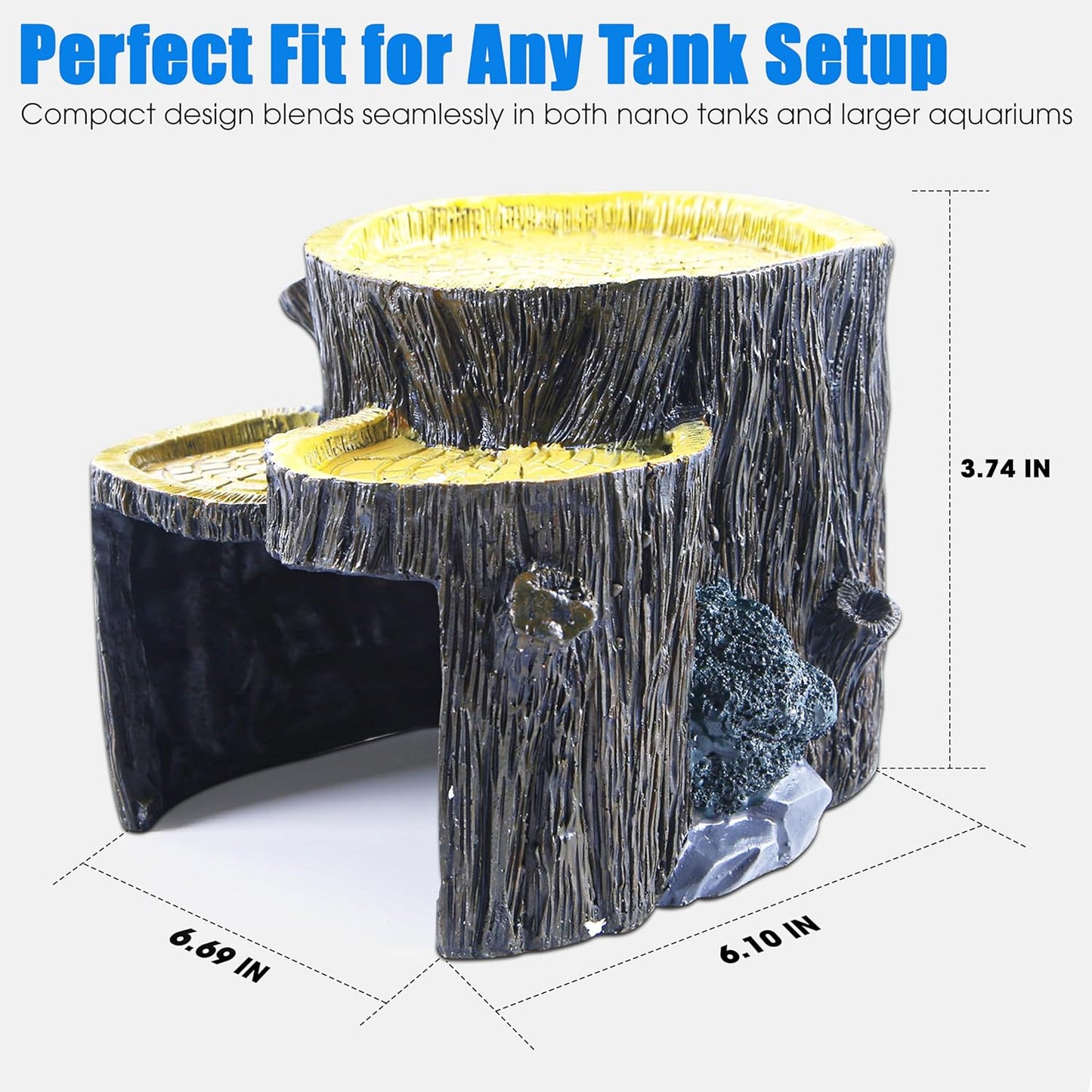 Fish Tank Decorations, Aquarium Decor for Betta Fish Tank Accessories with Plants, Aquarium Accessories, Turtle Tank Decorations, Fish Hideout, Large Tank Ornaments