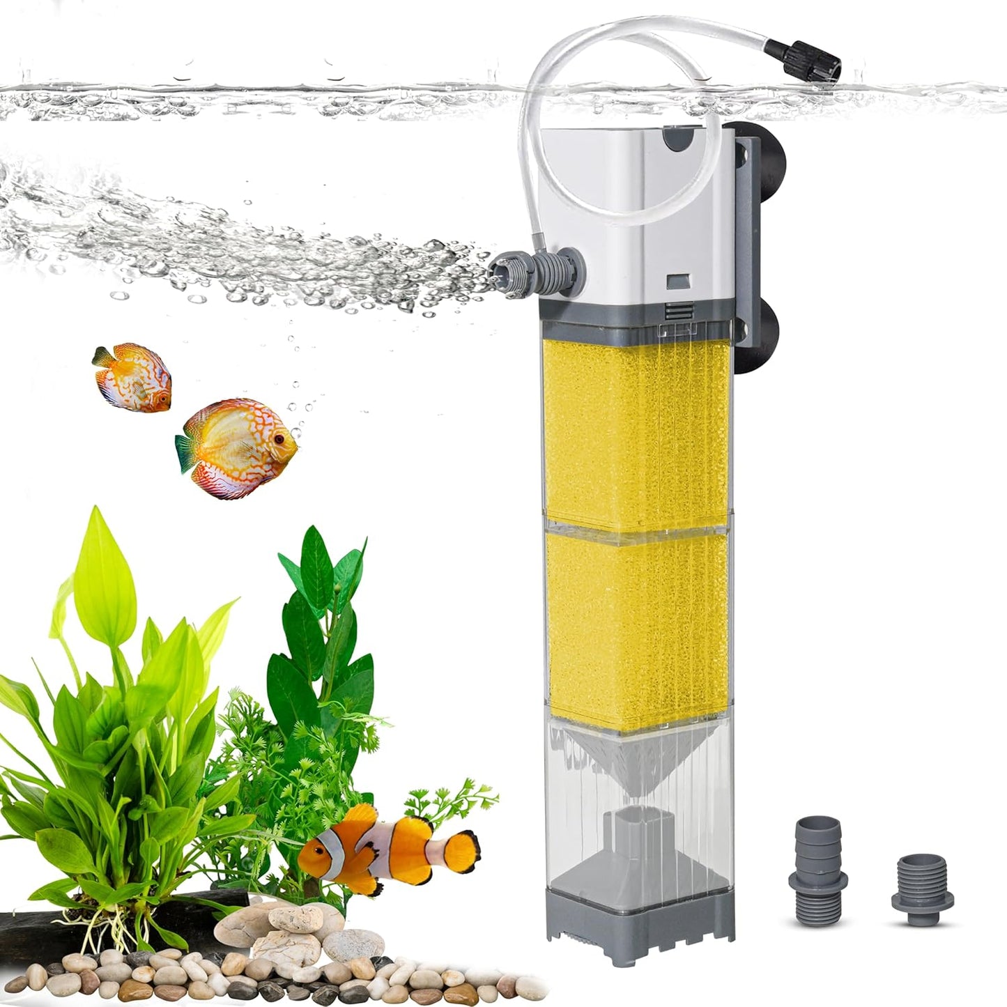 Aquarium Filter 25W for 40-80 Gallon, Internal System with Quiet 1200L/h Pump, Submersible Aquarium Filter for Turtles, 100 Gallon Fish Tank Filter, Filtro para Pecera, Clean Water Setup